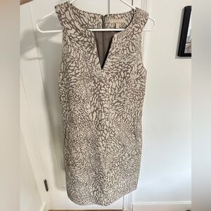Tan print sleeveless banana republic dress